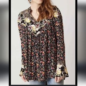 Free People Wildflowers Printed Tunic Blouse